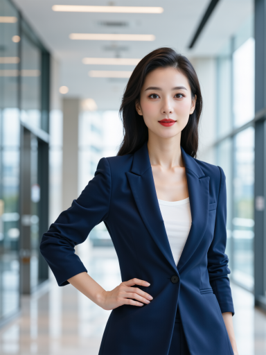 专业培训师正面肖像，三十岁左右女性，穿着正式商务装，背景简洁明亮，表情自信专业，体现教育工作者的专业形象